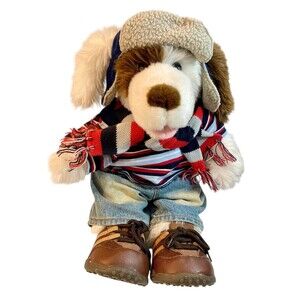 Build-A-Bear Scruffy Shaggy Dog w 6-Pc Winter Outfit Hat Shirt Scarf Briefs Jean